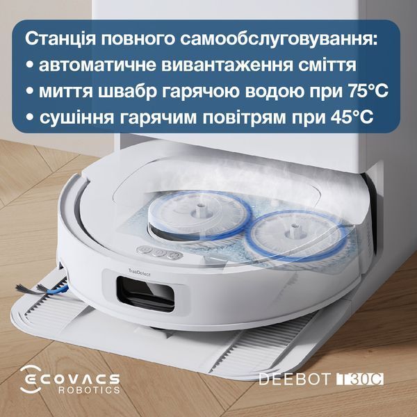 Робот-пылесос с влажной уборкой Ecovacs Deebot T30C White (DLX71 WHITE) 623705ua фото