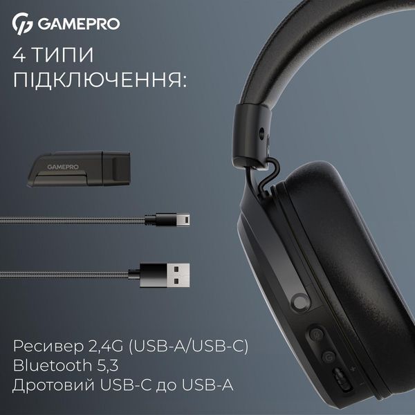 Навушники з мікрофоном GamePro Asgard Freya Pro Black (HSW201B) 623404ua фото