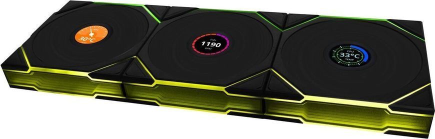 Вентилятор Lian Li Uni Fan TL120 LCD Wireless 3-pack Black (12RTLLCD1W3B) 614283 фото