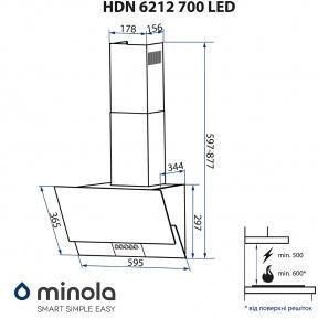 Витяжка похила Minola HDN 6212 BL/I 700 LED 531035ua фото
