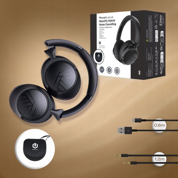 Навушники з мікрофоном PowerLocus Moonfly Black 620867 фото