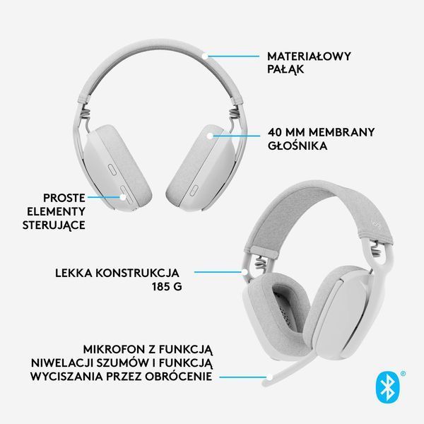 Навушники з мікрофоном Logitech Zone Vibe 100 White (981-001219) 458313ua фото