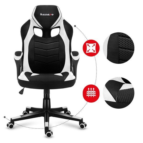 Компьютерное кресло для геймера Huzaro Force 2.5 Mesh White 464096 фото