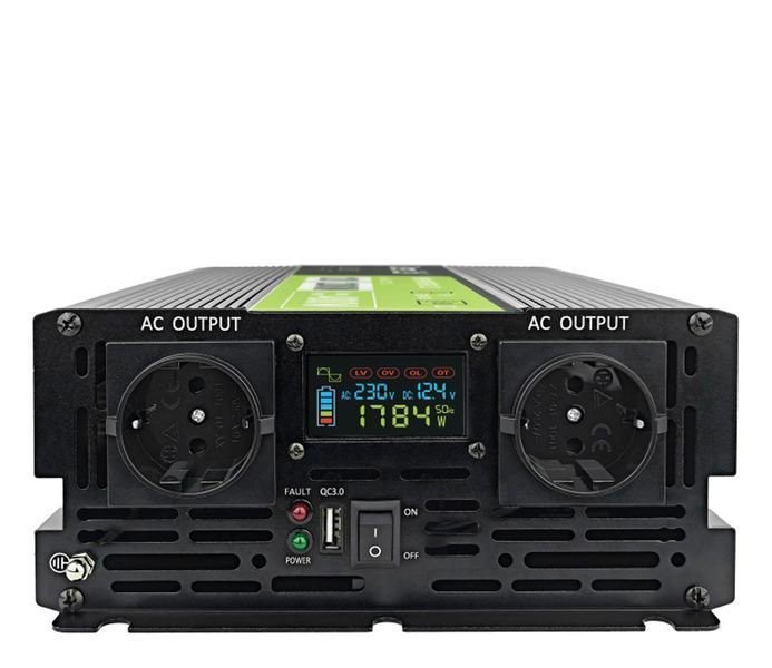 Преобразователь (инвертор) DC-AC Green Cell LCD 12V 2000W/4000W (INVGC12P2000LCD) 508193 фото