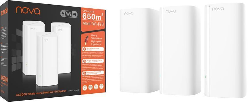 Беспроводной маршрутизатор (роутер) Tenda Nova MX12 3-Pack 466632ua фото