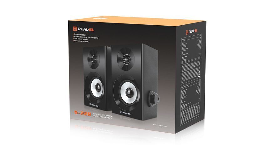 Акустические колонки Real-El S-228 Black (EL121200014) 577252ua фото