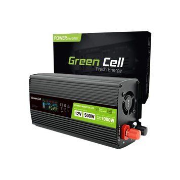 Перетворювач (інвертор) DC-AC Green Cell 12/220V 500W/1000W (INVGC12P500LCD) 514858 фото