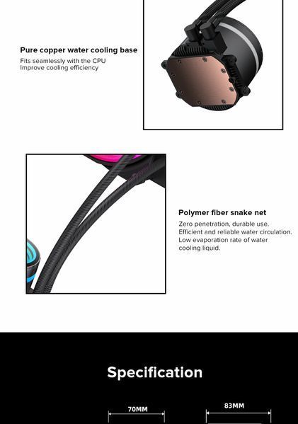 Водяне охолодження GameMax IceBurg 360 Infinity WH 628012ua фото