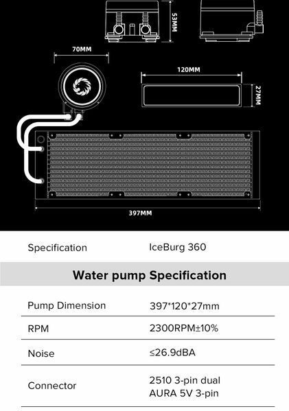 Водяне охолодження GameMax IceBurg 360 Infinity WH 628012ua фото
