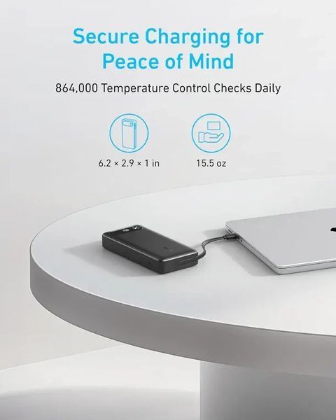 Внешний аккумулятор (павербанк) Anker PowerCore 20000mAh 87W Black with Built-In USB-C (A1383H11) 613997 фото