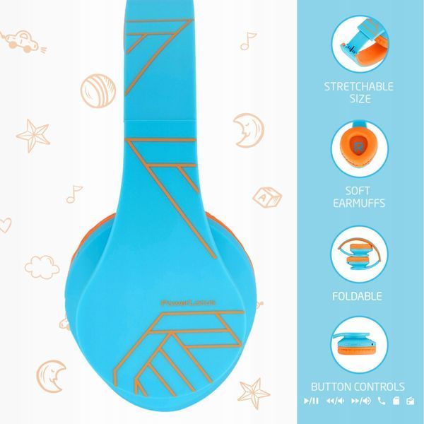 Навушники з мікрофоном PowerLocus P2 Kids Blue/Orange 620868 фото
