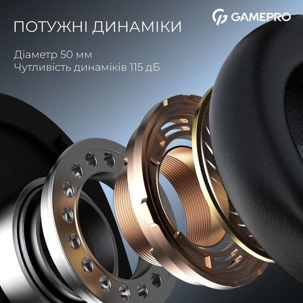 Навушники з мікрофоном GamePro Asgard Skadi Black (HSW191B) 623406ua фото