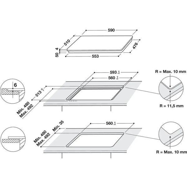 Варочная поверхность электрическая Whirlpool WS Q4860 NE 322771ua фото