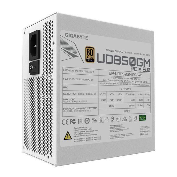 Блок питания Gigabyte UD850GM PG5 White (GP-UD850GM-PG5W) 504142 фото
