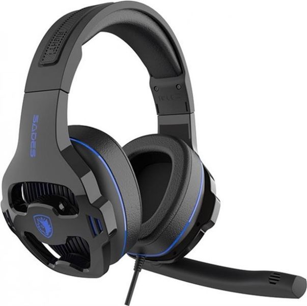 Навушники з мікрофоном Sades SA-726 Ppower Black/Blue (SA726BLJ) 579526ua фото