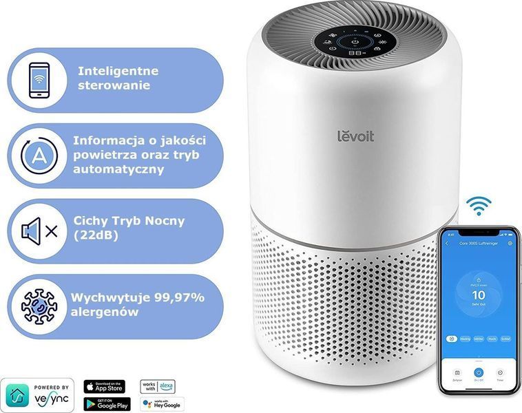 Очищувач повітря Levoit Core 300S White 475436 фото