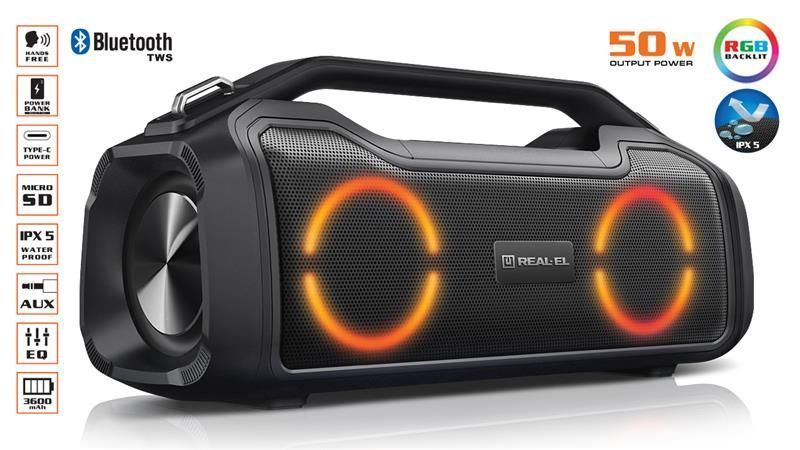 Портативна колонка Real-El X-747 Black (EL121600013) 580020ua фото