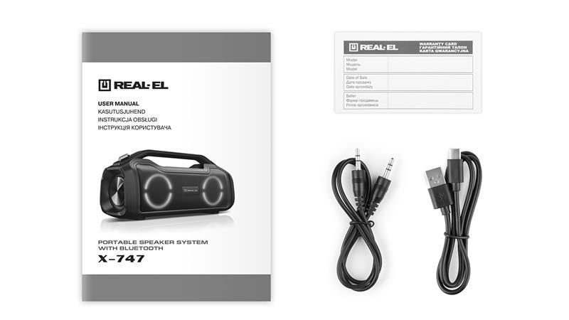 Портативна колонка Real-El X-747 Black (EL121600013) 580020ua фото