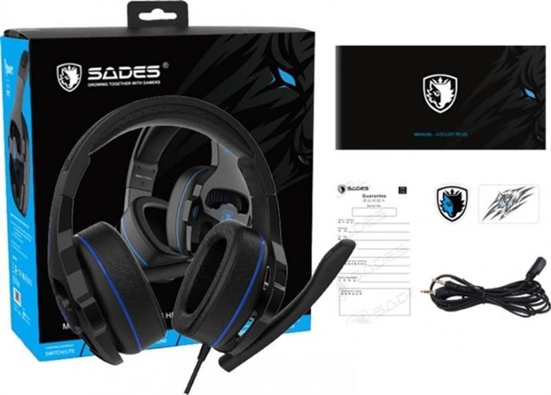 Навушники з мікрофоном Sades SA-726 Ppower Black/Blue (SA726BLJ) 579526ua фото