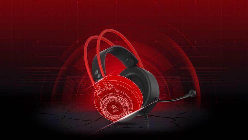 Навушники з мікрофоном Bloody G200 Black/Red 579341ua фото