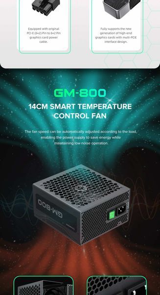 Блок питания GameMax GM-800 Modular 627734ua фото