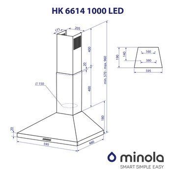 Вытяжка купольная Minola HK 6614 I 1000 LED 627893ua фото