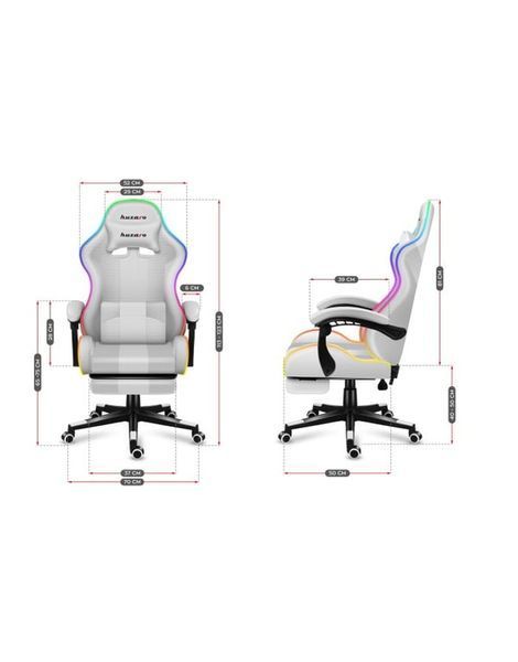 Комп'ютерне крісло для геймера Huzaro Force 4.7 White Mesh RGB 123546 фото