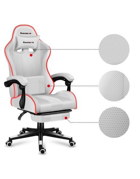 Комп'ютерне крісло для геймера Huzaro Force 4.7 White Mesh RGB 123546 фото