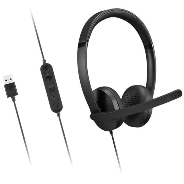 Навушники з мікрофоном Lenovo USB-A Wired Stereo Gen 2 Black (4XD1P83425) 630745ua фото