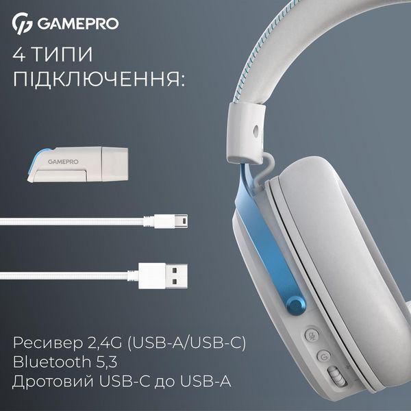 Наушники с микрофоном GamePro Asgard Skadi White (HSW191WB) 623407ua фото