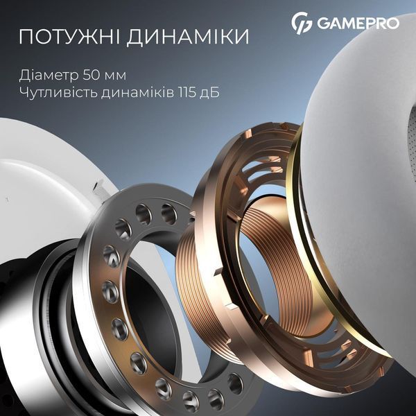 Наушники с микрофоном GamePro Asgard Skadi White (HSW191WB) 623407ua фото