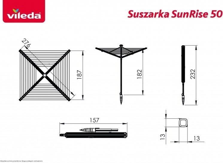 Уличная сушилка для белья Vileda Sun-Rise Premium 50 478742 фото