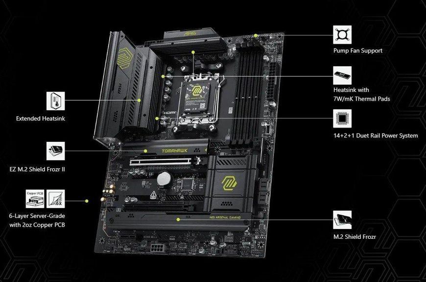 Материнська плата MSI MAG B850 Tomahawk WIFI (911-7E53-001) 623152ua фото