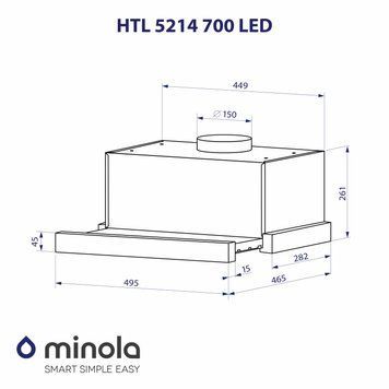 Витяжка телескопічна Minola HTL 5214 BLF 700 LED 627959ua фото