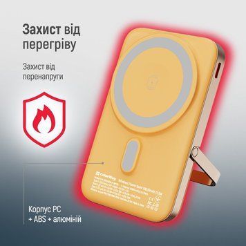 Внешний аккумулятор (павербанк) ColorWay 10000mAh 22.5W MagSafe Amber (CW-PB100LPA2Y-WPDD) 628200ua фото