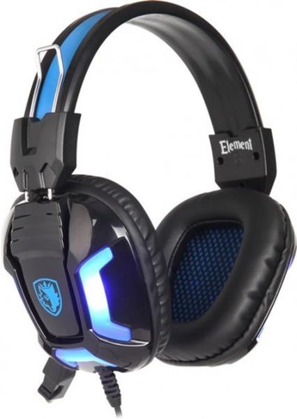 Навушники з мікрофоном Sades SA-702 Element Black/Blue (SA702BL) 579514ua фото
