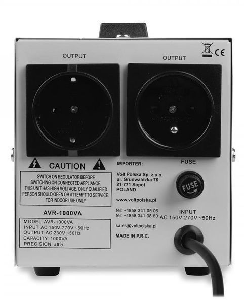 Стабилизатор напряжения Volt Polska AVR 1000 VA (5AVR1000SE) 508264 фото