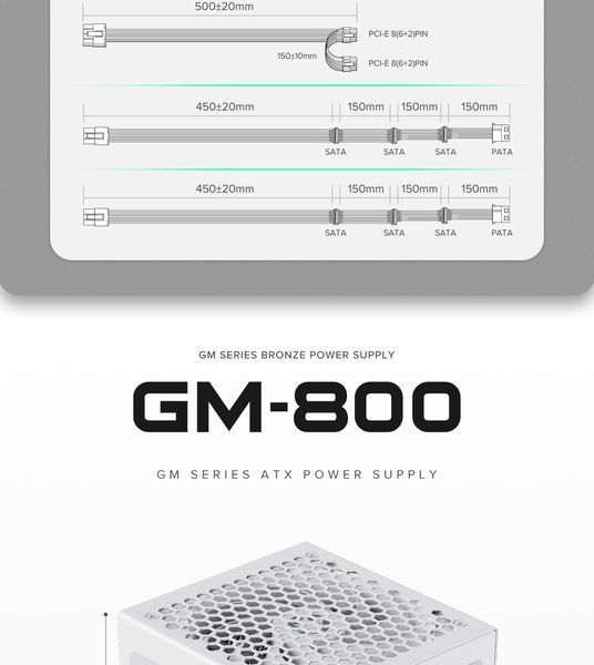 Блок живлення GameMax GM-800 Modular WH 627735ua фото