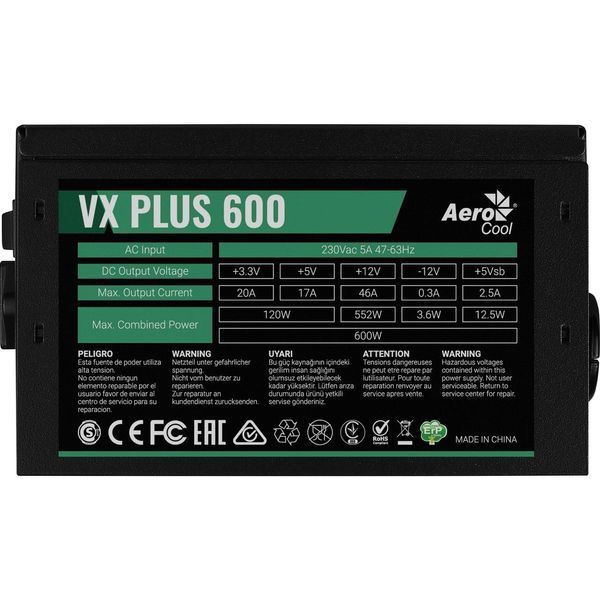 Блок питания Aerocool VX Plus Stealth 600W (ACPN-VS60NEY.12) 622601ua фото