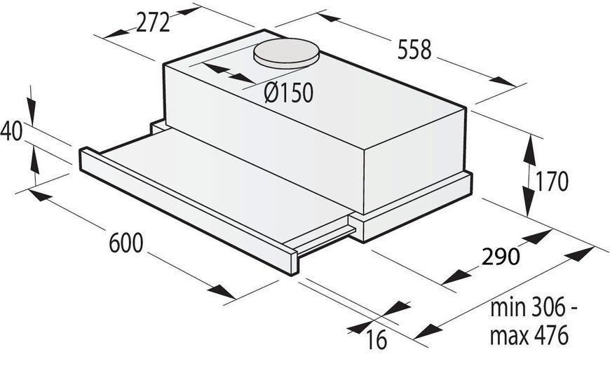 Витяжка телескопічна Gorenje TH60E3W 301753ua фото