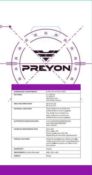 Корпус Preyon Nest Meshy+ Black (PRENMP04B) 542090 фото