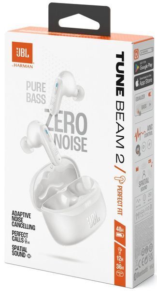 Наушники TWS JBL Tune Beam 2 White (JBLTBEAM2WHT) 579219ua фото