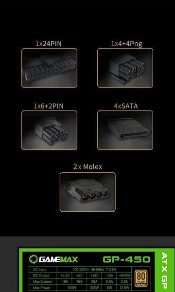 Блок питания GameMax GP-450 627736ua фото