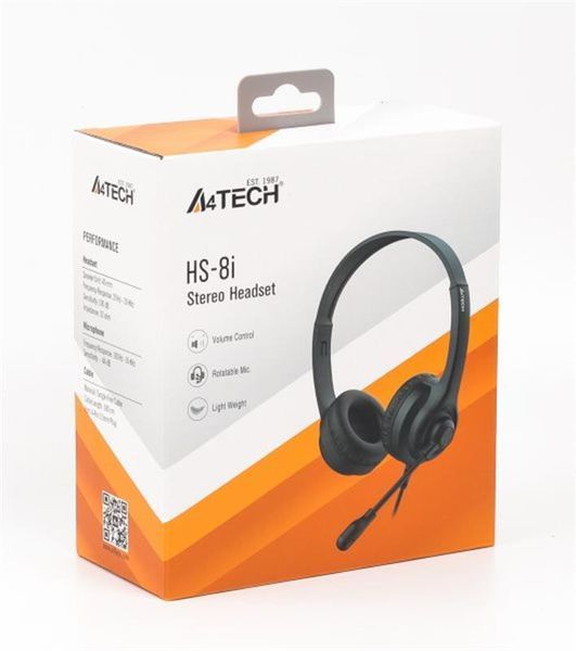 Наушники с микрофоном A4Tech HS-8i Black 579333ua фото