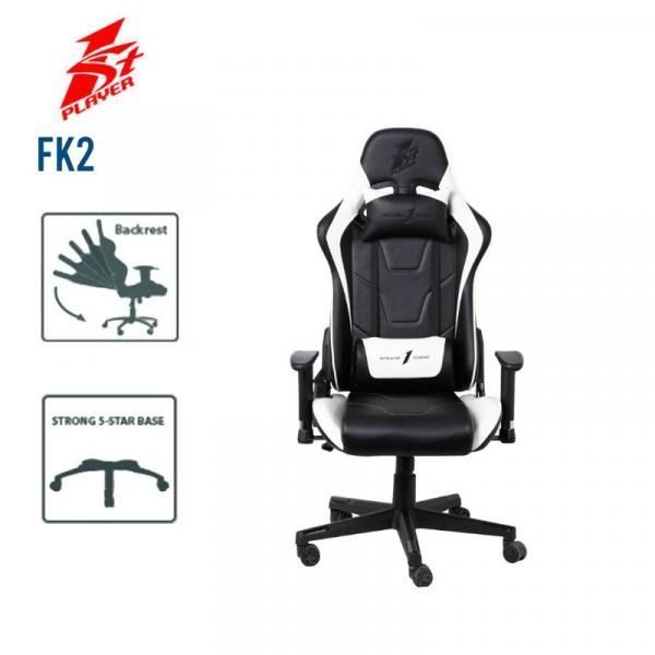 Комп'ютерне крісло для геймера 1Stplayer FK2 Black/White 578278ua фото