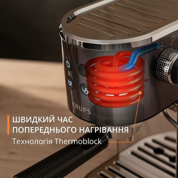 Ріжкова кавоварка еспресо Krups Virtuoso+ Pump XP444G10 580293ua фото