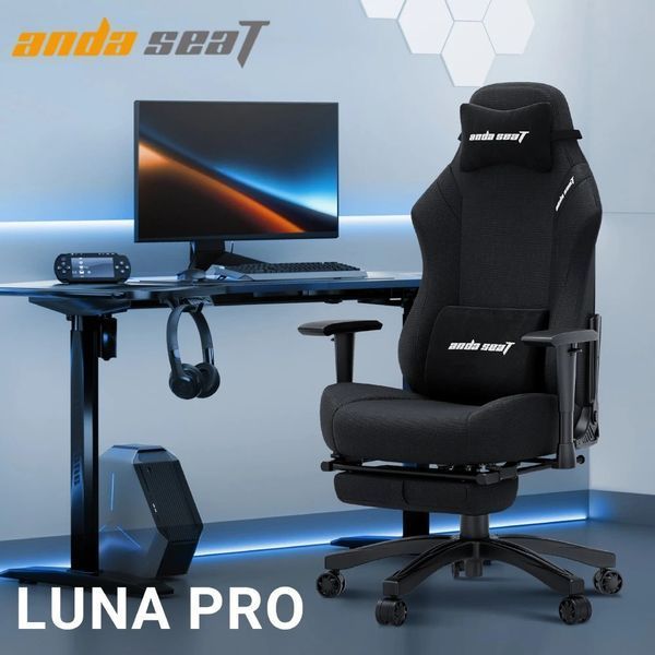 Компьютерное кресло для геймера Anda Seat Luna Pro L Black Fabric (AD18T-44-B-F) 622953ua фото