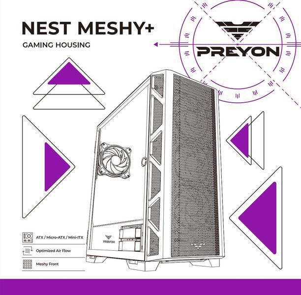 Корпус Preyon Nest Meshy+ Black (PRENMP04B) 542090 фото