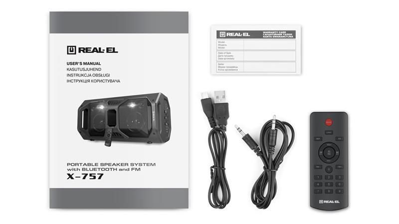 Портативна колонка Real-El X-757 Black (EL121600007) 580022ua фото