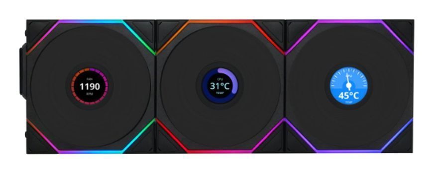 Вентилятор Lian Li Uni Fan TL140 LCD Wireless Reverse Black (14RTLLCD1W1B) 618903 фото